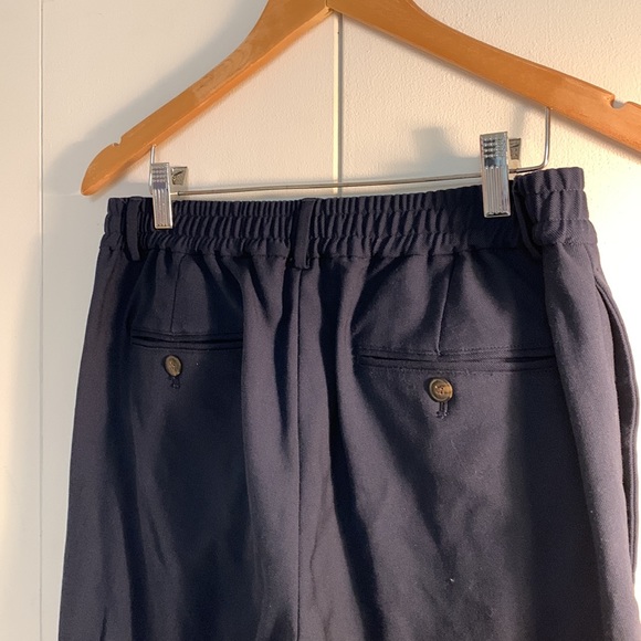 Club Monaco Medium Elastic Stretch Waist Casual Navy Blue Cropped Pants - Picture 6 of 7